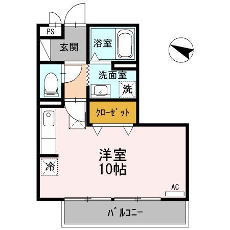 ジュネス(ワンルーム/3階)の間取り写真