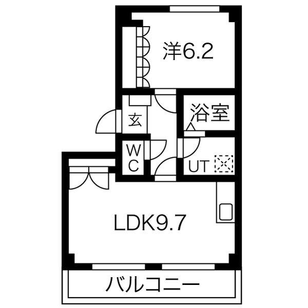 ふぁみーるB(1LDK/2階)の間取り写真