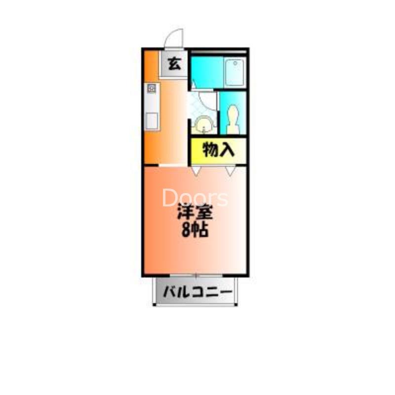 アンダンテ妹尾C(1K/2階)の間取り写真