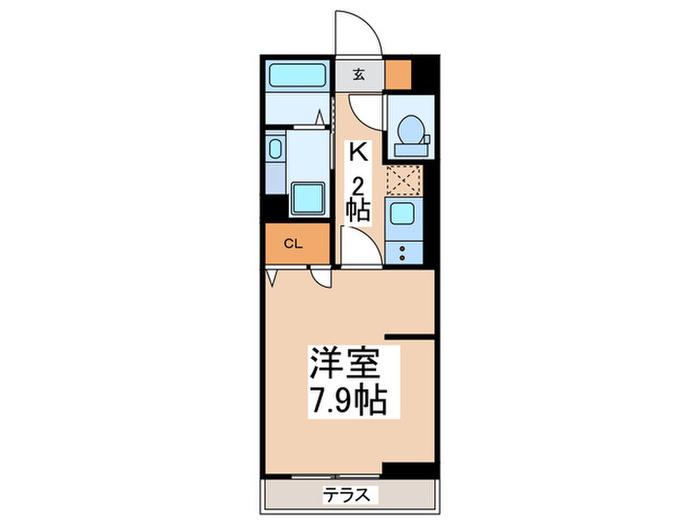 D-ROOMPREMIUM多磨霊園駅(1K/2階)の間取り写真