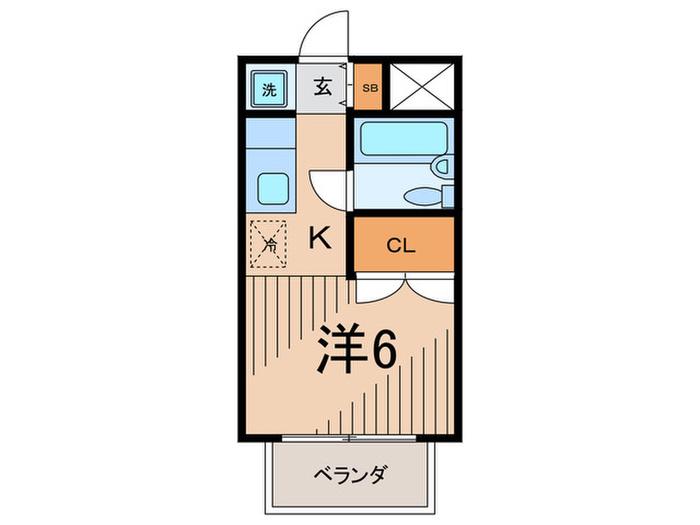 けやきイースト(ワンルーム/2階)の間取り写真