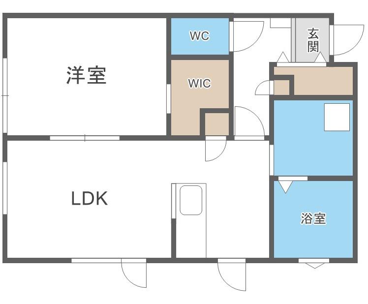 ハーモニー春日町(1LDK/1階)の間取り写真