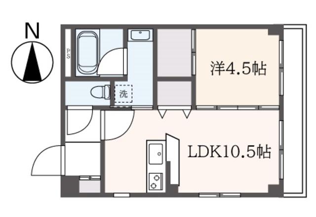 アーバン元住吉(1LDK/3階)の間取り写真