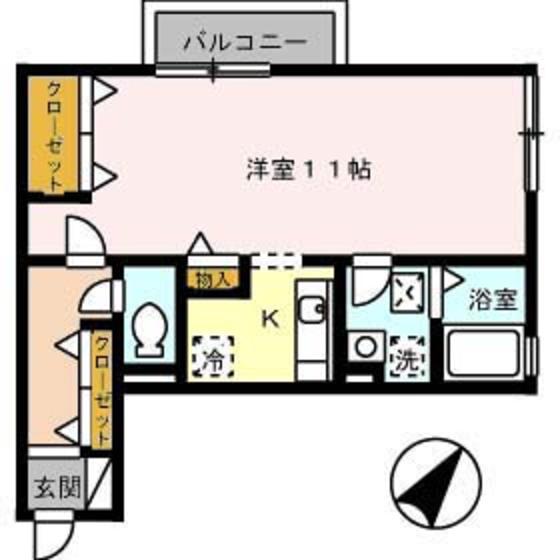 エクセレンスタイムA棟(1K/2階)の間取り写真