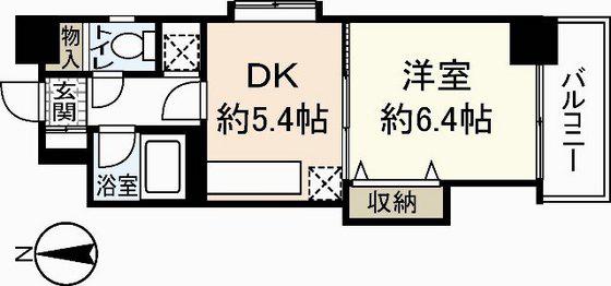 ラフィネ堺町(1DK/8階)の間取り写真