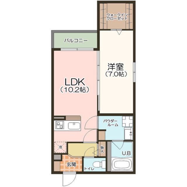 ニンフェンブルグ堀田(1LDK/1階)の間取り写真