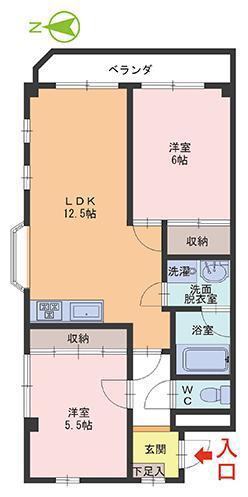 MKマンション宮前 AB棟(2LDK/3階)の間取り写真