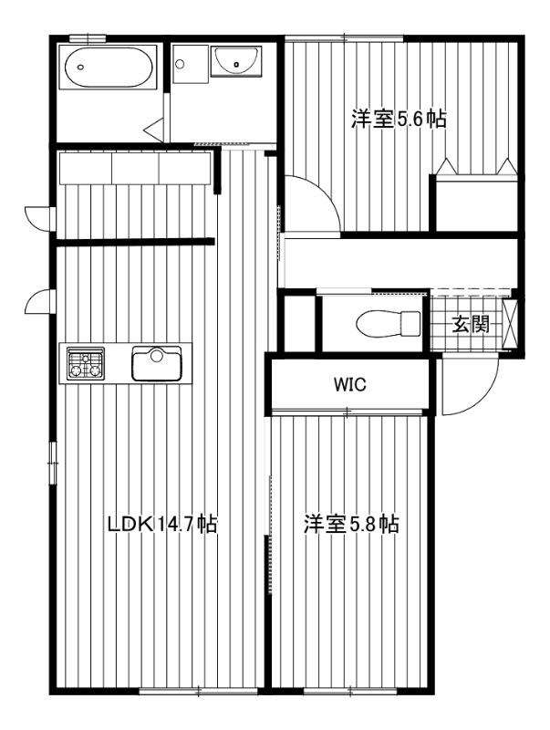 ライズハイム国府(2SLDK/1階)の間取り写真