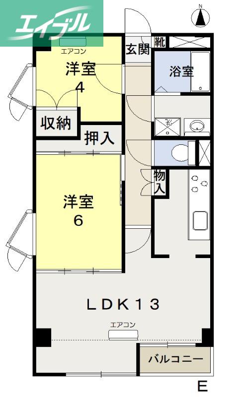 ヴィラ・ノーバ(2LDK/7階)の間取り写真