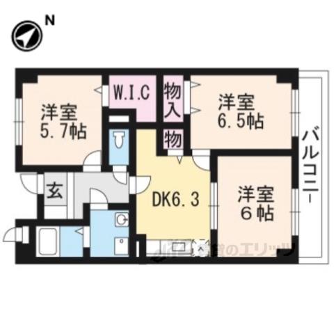 リヴェール須舞(3DK/2階)の間取り写真