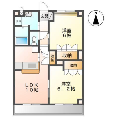ベルステージ(2LDK/2階)の間取り写真