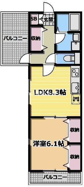 ROYAL HIROI(1LDK/3階)の間取り写真