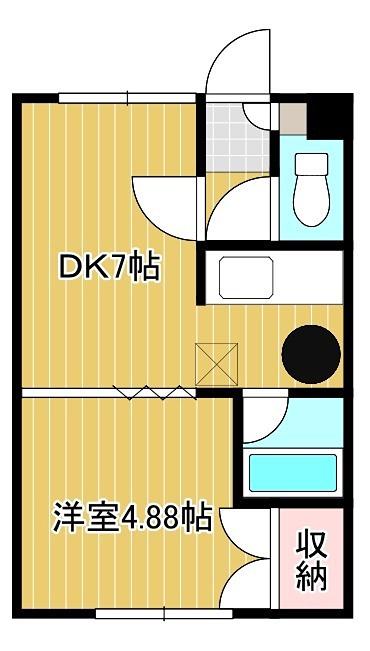 リラハイツ潮見(1LDK/1階)の間取り写真