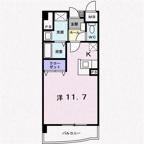 べ・ラルデ(ワンルーム/6階)の間取り写真