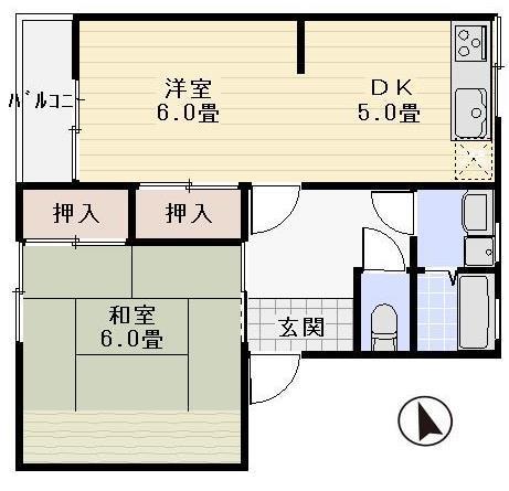 コーポラスKT(1LDK/1階)の間取り写真
