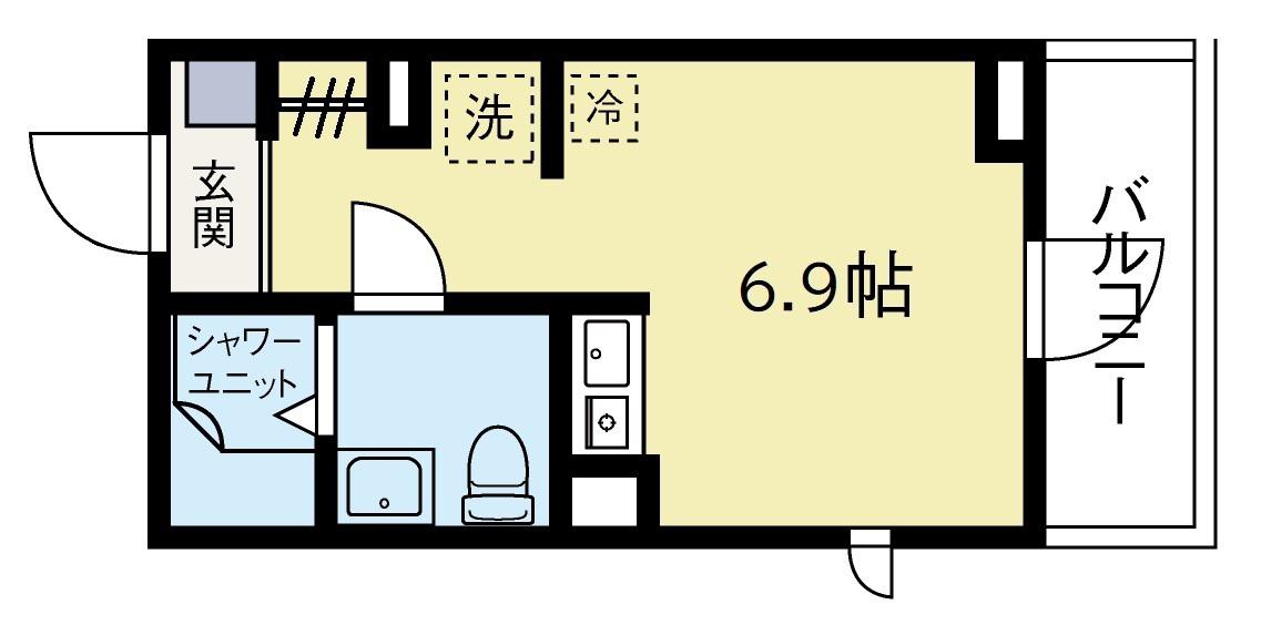 オアーゼ大崎(ワンルーム/2階)の間取り写真