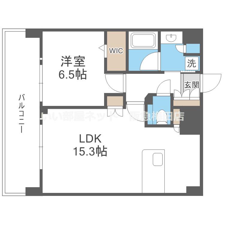 プレサンス東淀川駅前プローシェ(1LDK/15階)の間取り写真