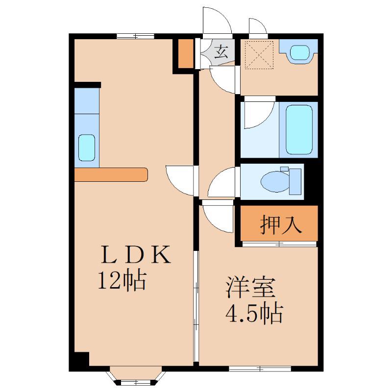 シャイニングシティマンション B棟(1LDK/1階)の間取り写真