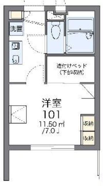 レオパレスクレスト(1K/3階)の間取り写真