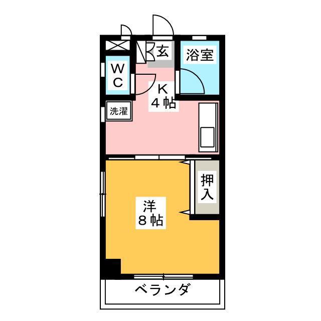 メゾンコンフォート(1K/4階)の間取り写真