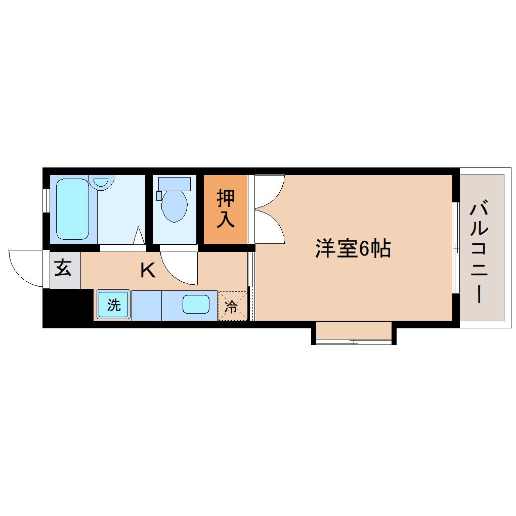 RITMO貝ケ森(1K/2階)の間取り写真