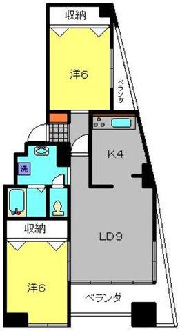 レギューム西根岸(2LDK/3階)の間取り写真
