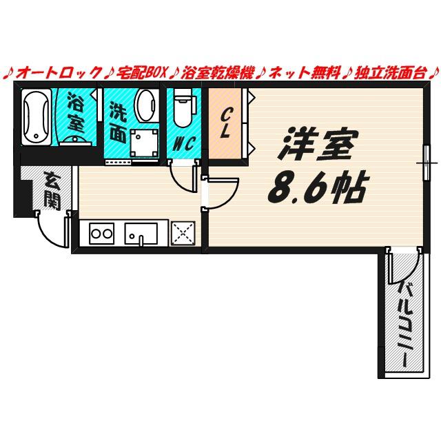 フジパレス太子橋番館(1K/3階)の間取り写真
