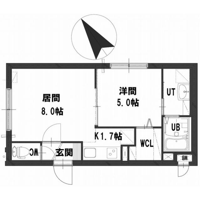 グランメール南郷通12(1LDK/1階)の間取り写真