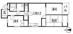 コーポ T&S(3LDK/1階)の間取り写真