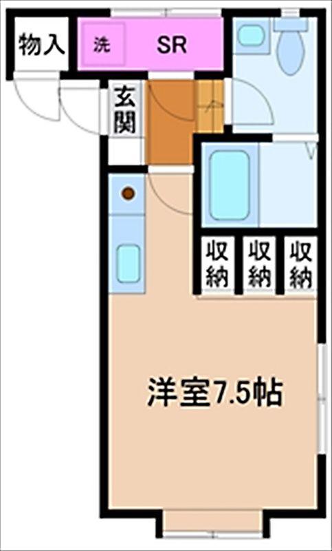 ミモザIII(ワンルーム/2階)の間取り写真