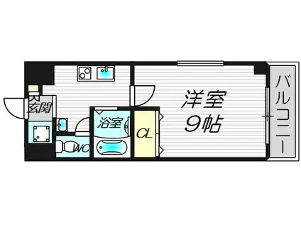 ルミエール姫里(1K/4階)の間取り写真