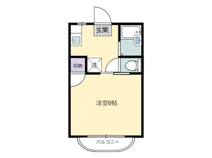 アーバンロッヂ山口(1K/2階)の間取り写真