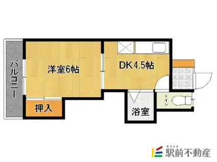 シティハイム筑紫(1DK/4階)の間取り写真