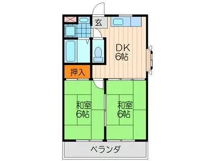 MIWA第3ビル(2DK/5階)の間取り写真