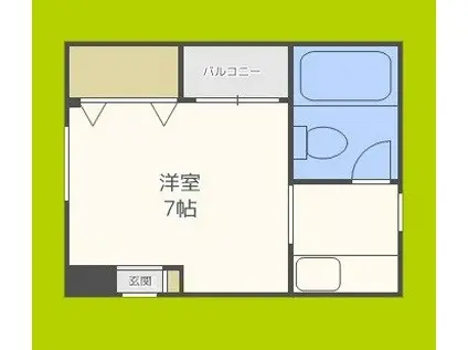 プリンスノーブル富士(ワンルーム/4階)の間取り写真