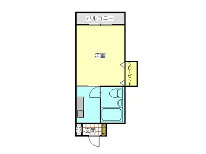 四国洋行ハイツ(1K/3階)の間取り写真