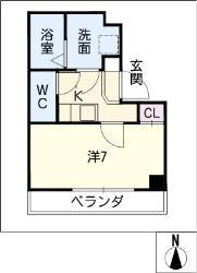 チャミー東山(1K/4階)の間取り写真