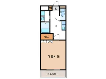 ライフシティ・ネオ(1K/2階)の間取り写真