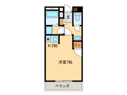 アベニュー(1K/2階)の間取り写真
