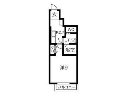 ＪＲ東北本線 花巻駅 徒歩37分 2階建 築2年(1K/1階)の間取り写真