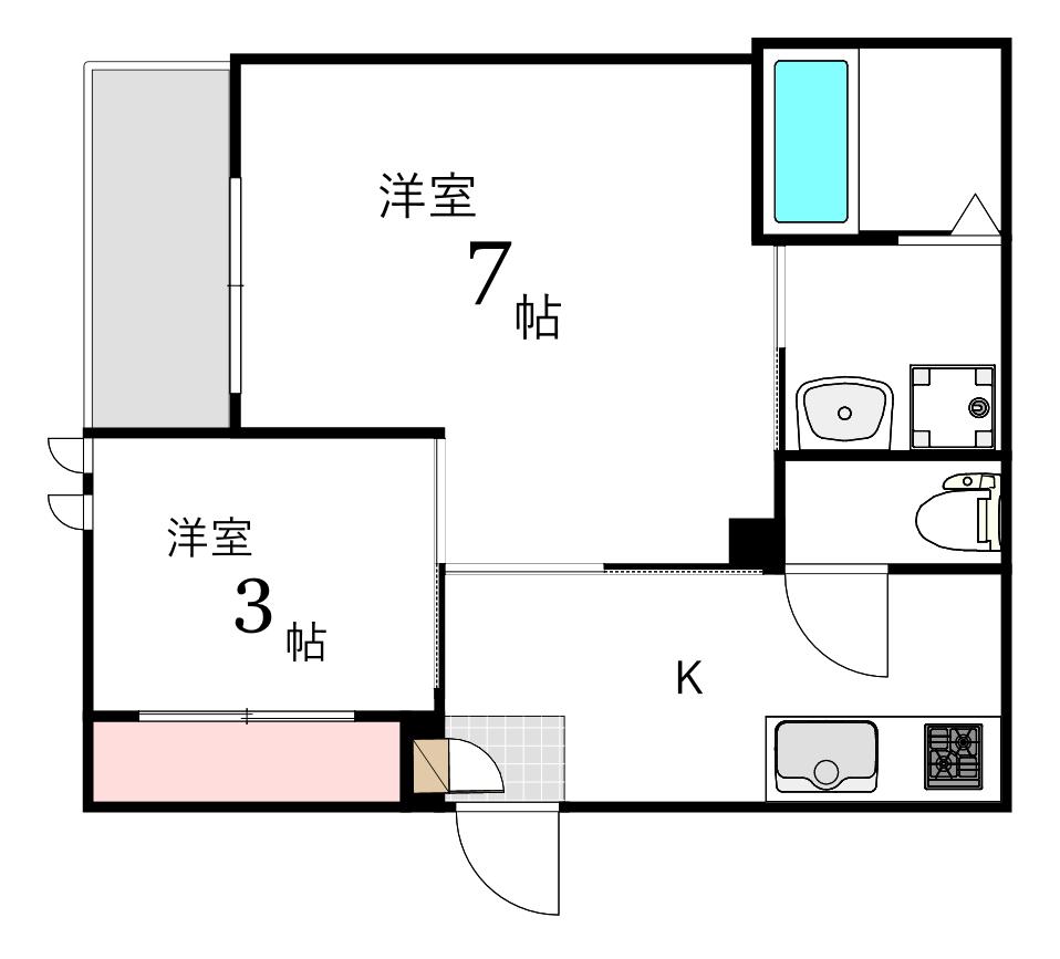 REGALEST LARC UJINA-MIYUKI I(2K/1階)の間取り写真