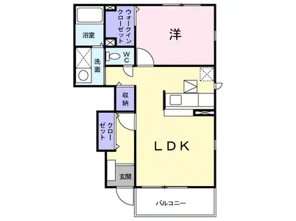 フィリア・デュオ・グランツT(1LDK/1階)の間取り写真