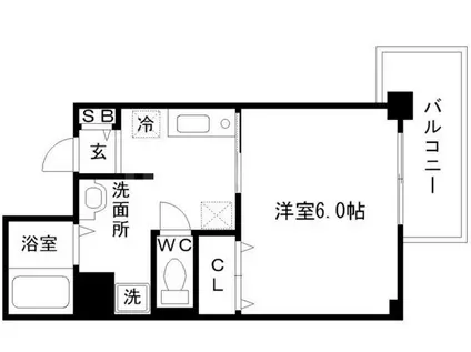 WILLDO新大阪S1(1K/4階)の間取り写真