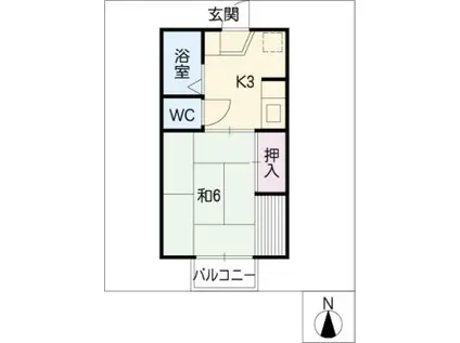 セジュールヤマト(1K/2階)の間取り写真