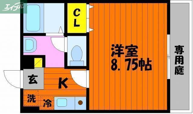 フォーシーズン冬(1K/1階)の間取り写真