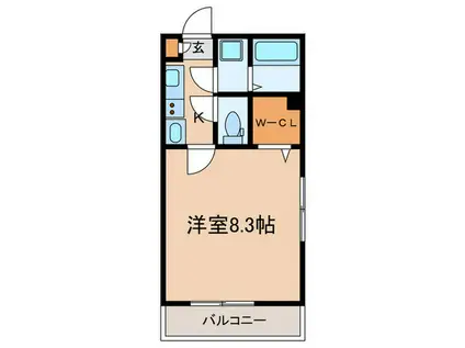 K´S CITY 鶴瀬(1K/2階)の間取り写真