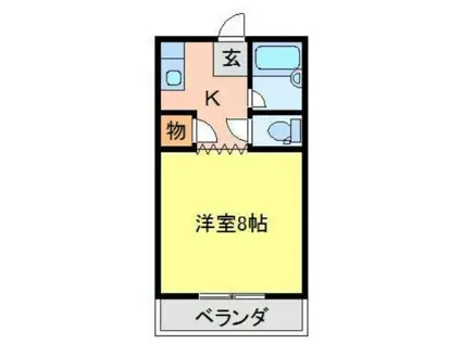TAKADAビューハイツ(1K/3階)の間取り写真