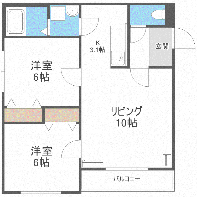 PRIMAVERA(2LDK/3階)の間取り写真