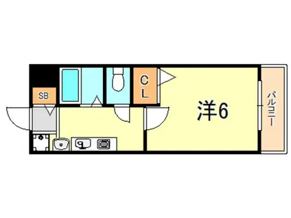 ライフステージM(1K/5階)の間取り写真