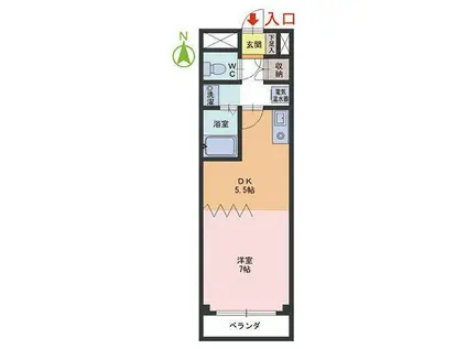 司マンション(1DK/1階)の間取り写真